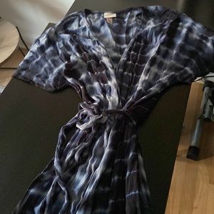 tie dye long belted dress